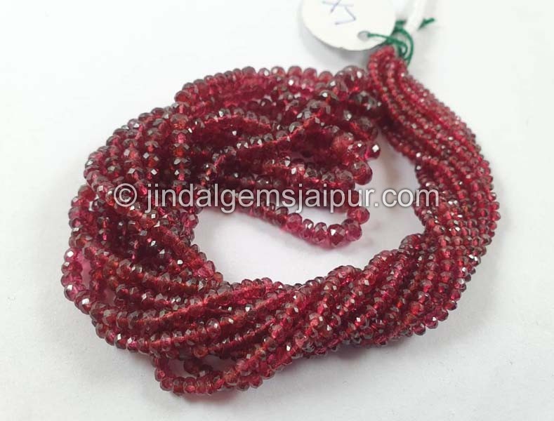 Red Spinel Faceted Roundelle Beads