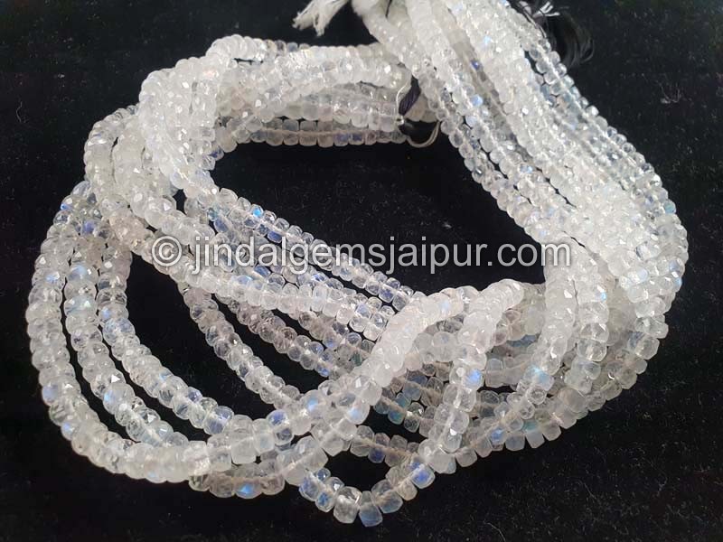 Rainbow Moonstone Faceted Roundelle Shape Beads