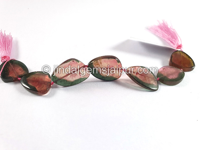 Watermelon Tourmaline Smooth Slices Beads