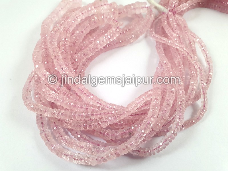 Pink Morganite Faceted Tyre Beads