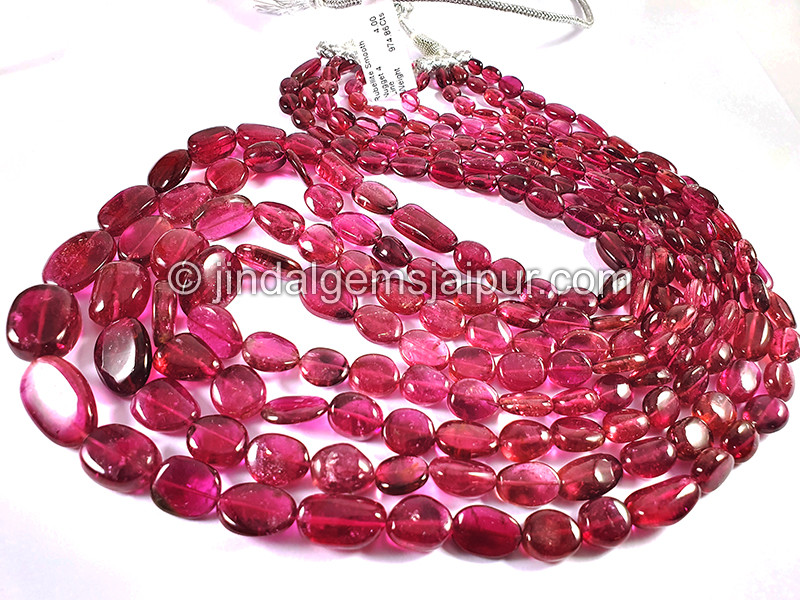 Rubellite Tourmaline Smooth Nuggets Beads