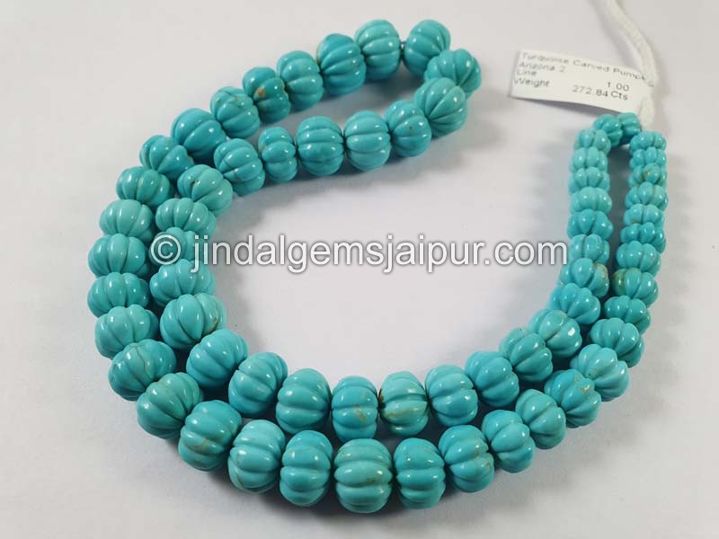 Turquoise Carved Pumpkin Arizona Beads