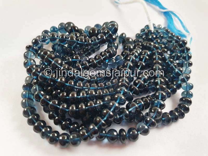 London Blue Topaz Smooth Roundelle Beads