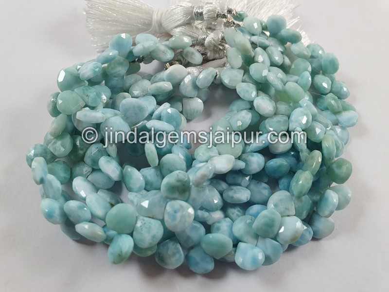 Larimar Faceted Heart Beads