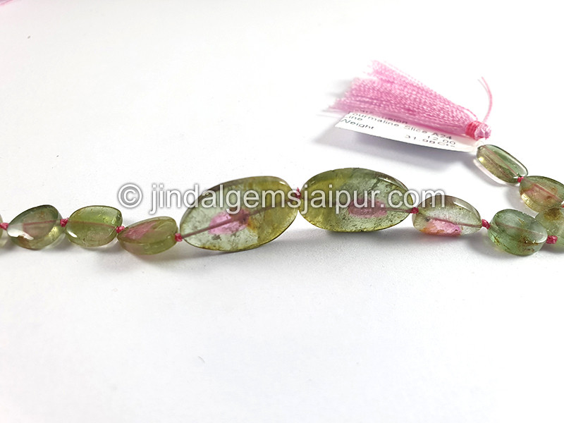 Watermelon Tourmaline Smooth Slices Beads