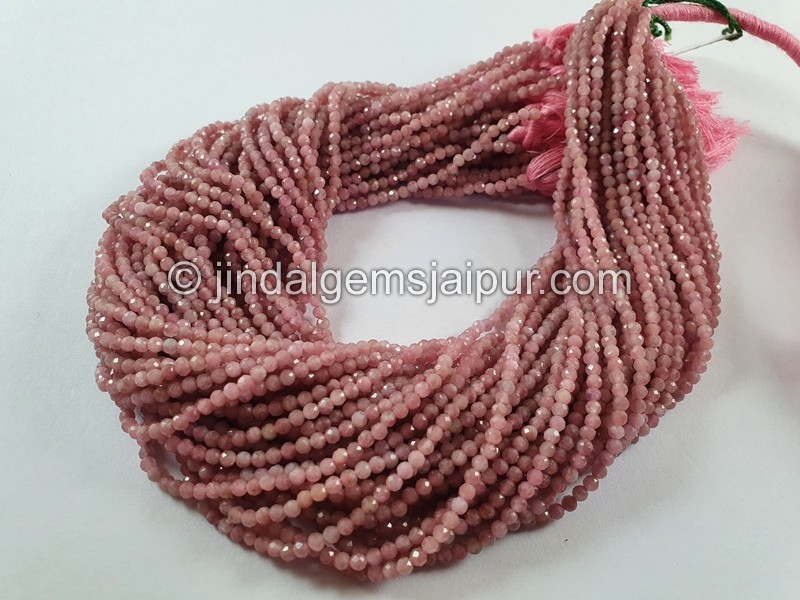 Pink Tourmaline Faceted Round Beads