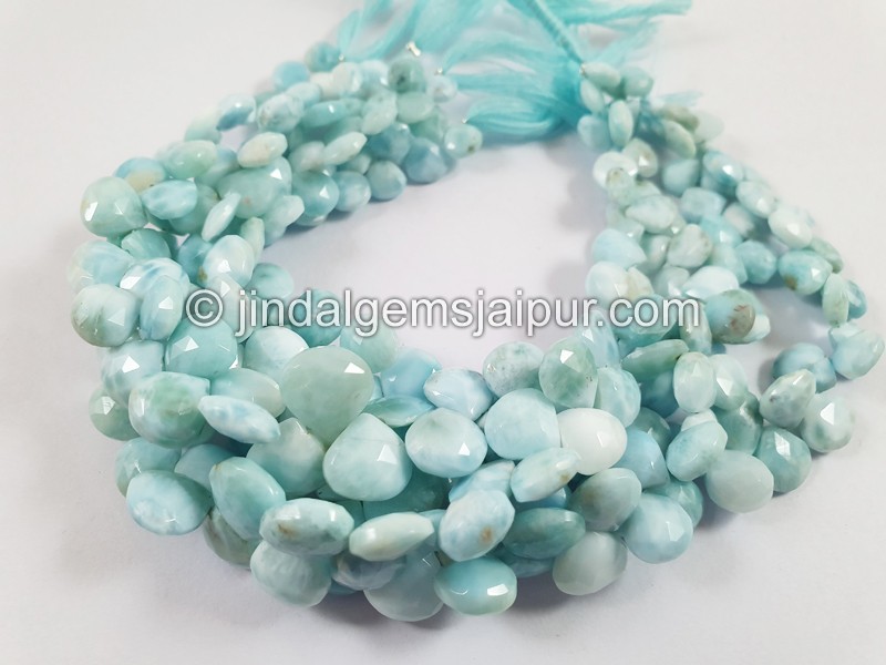 Larimar Far Faceted Heart Beads