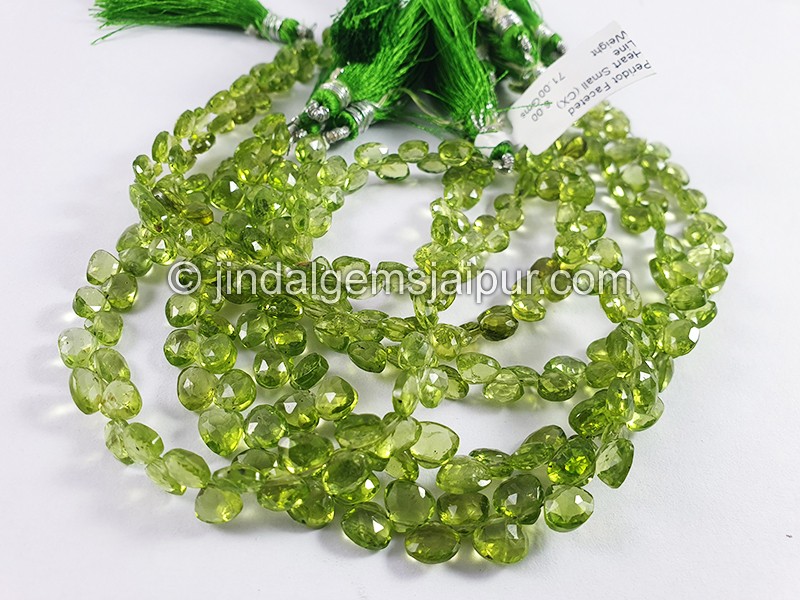 Peridot Faceted Heart Small Shape Beads