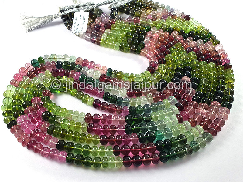 Tourmaline Smooth Roundelle Shape Beads