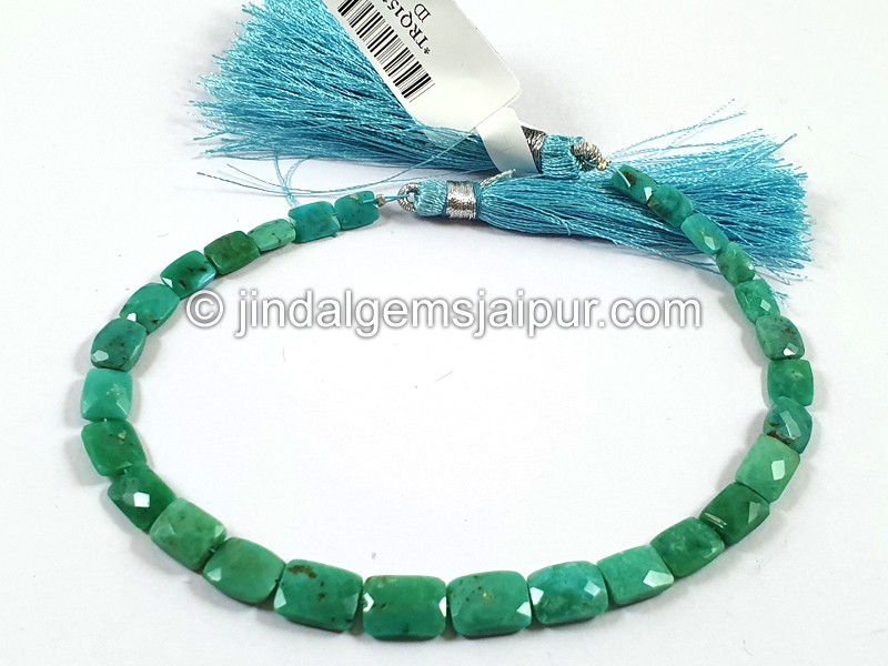 Natural Green Turquoise Faceted Chicklet Beads