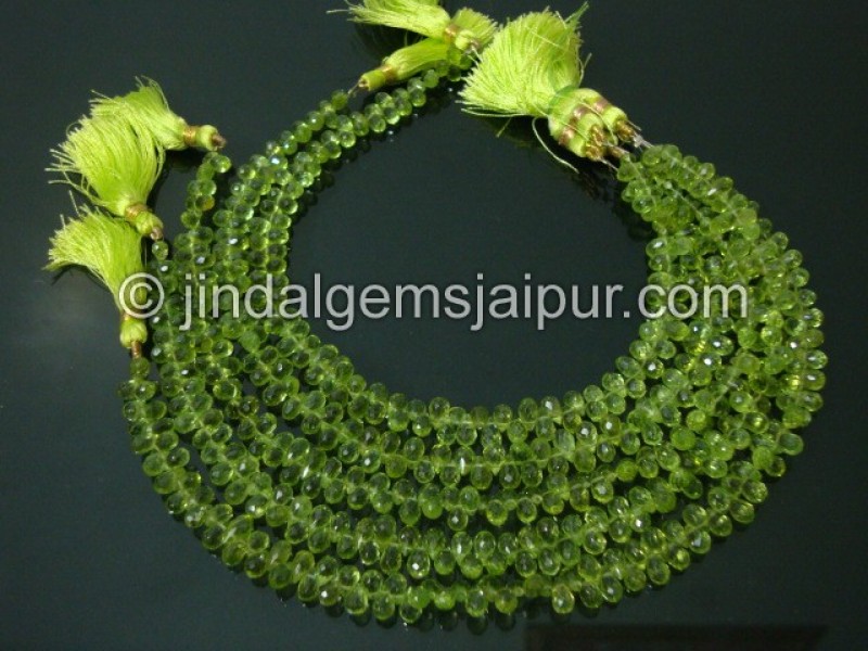 Peridot Faceted Drops Shape Beads