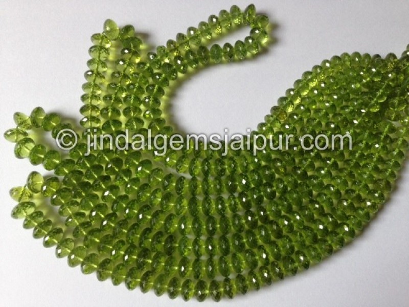 Peridot Far Micro Cut Roundelle Shape Beads