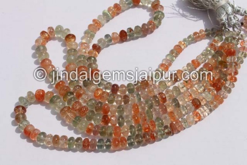 Multi Sunstone Plain Roundelle Beads