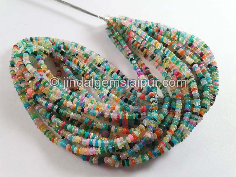 Multi Ethiopian Opal Smooth Roundelle Beads