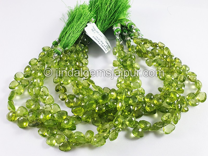 Peridot Faceted Heart Big Shape Beads