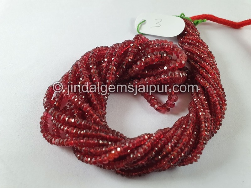 Red Spinel Faceted Roundelle Beads