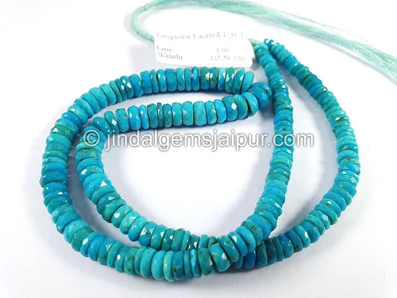 Turquoise Faceted Tyre Shape Beads