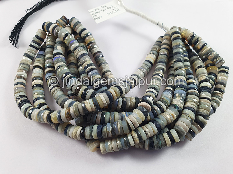 Australian Opal Faceted Tyre Shape Beads