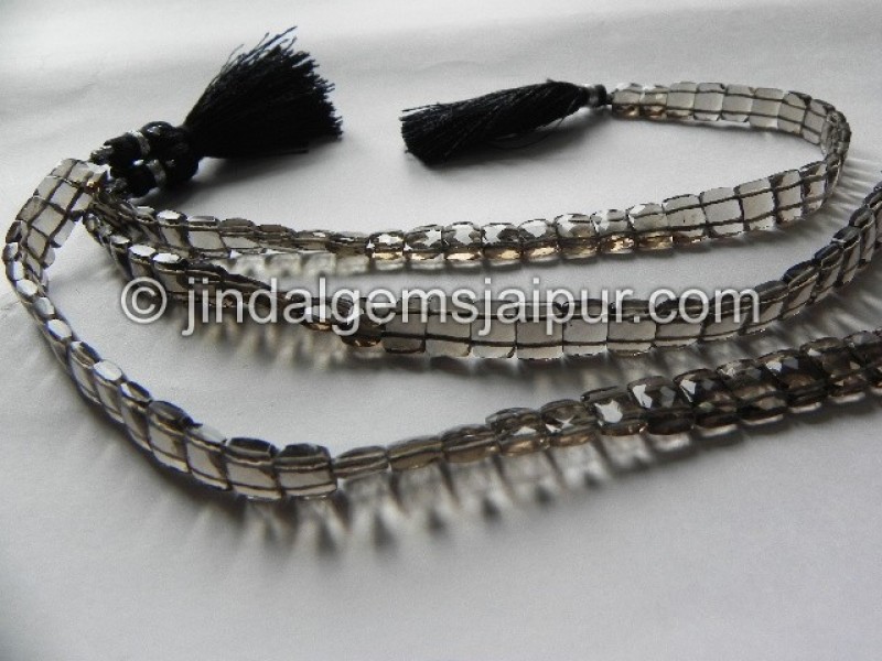 Smokey Double Drill Chicklet Shape Beads