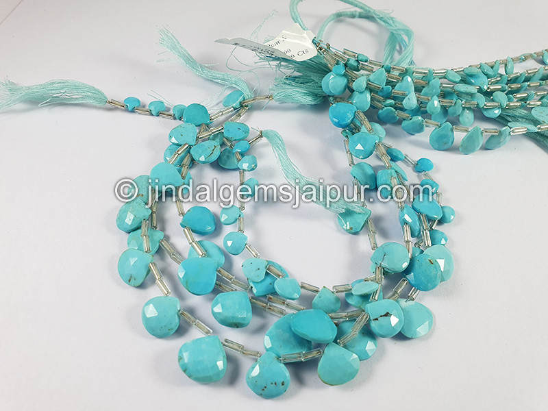 Turquoise Faceted Heart Shape Beads