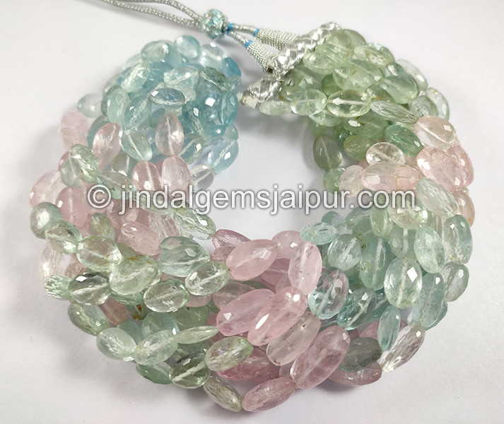 Multi Aquamarine Faceted Nuggets Shape Beads