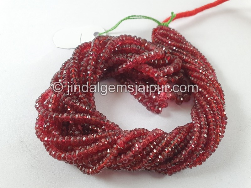 Red Spinel Faceted Roundelle Beads