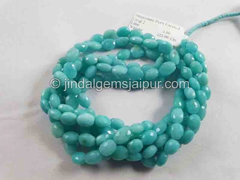 Peruvian Amazonite Faceted Oval Beads