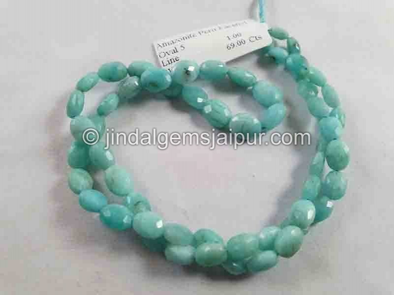 Peruvian Amazonite Faceted Oval Beads