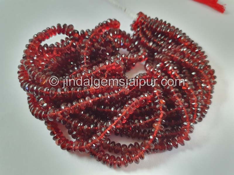 Garnet Faceted Roundelle Beads