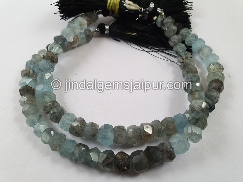 Moss Aquamarine Old Cut Roundelle Beads