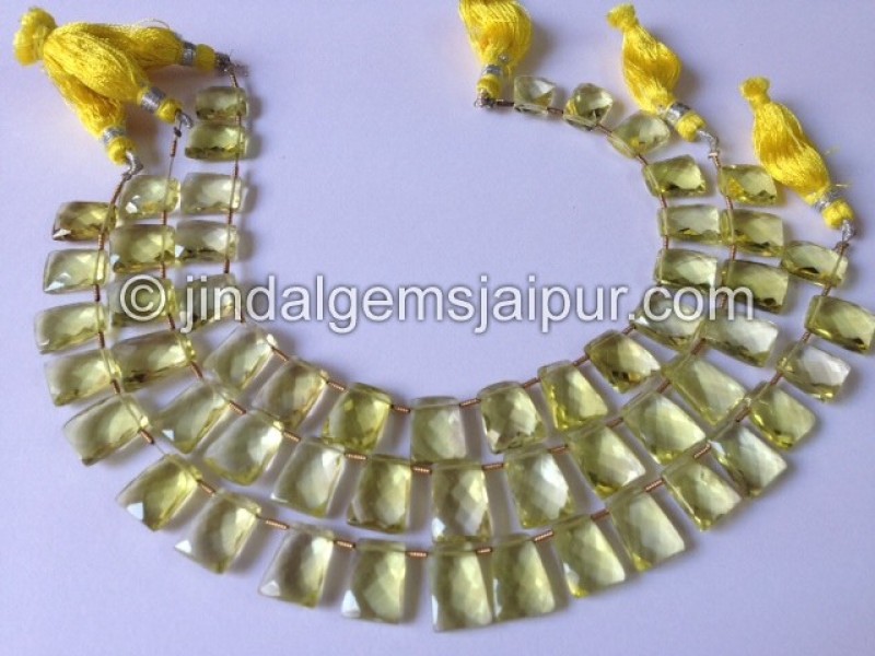 Lemon Quartz Faceted Tie Shape Beads