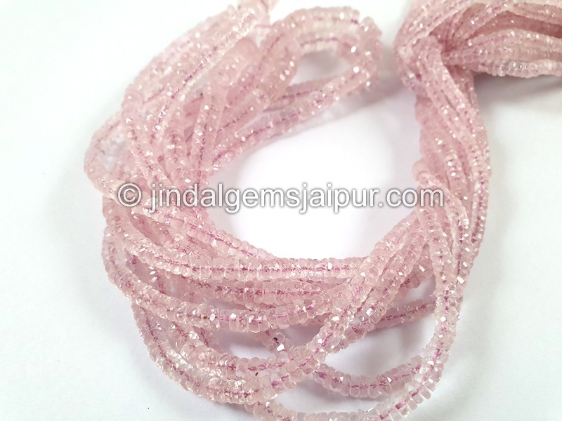 Pink Morganite Faceted Tyre Beads