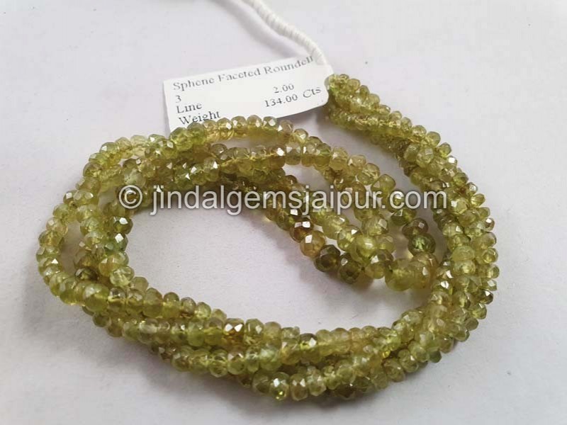 Sphene Faceted Roundelle Beads