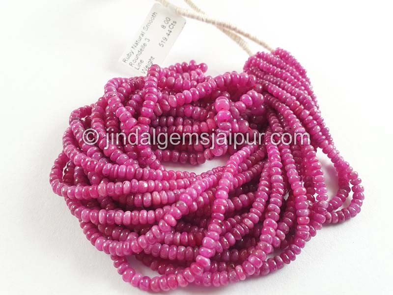 Ruby Natural Smooth Roundelle Beads