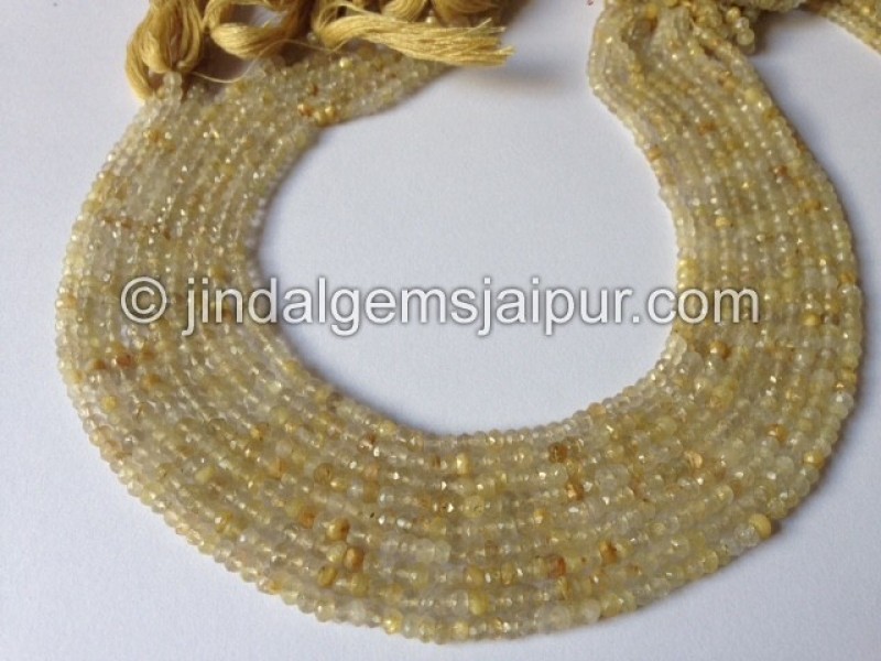 Golden Rutile Faceted Roundelle Shape Beads