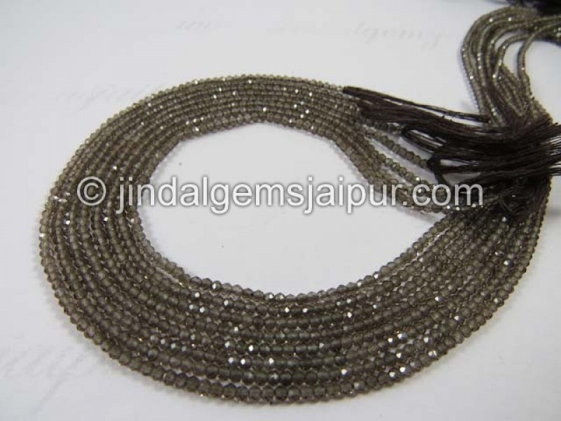 Smokey Micro Cut Roundelle Shape Beads