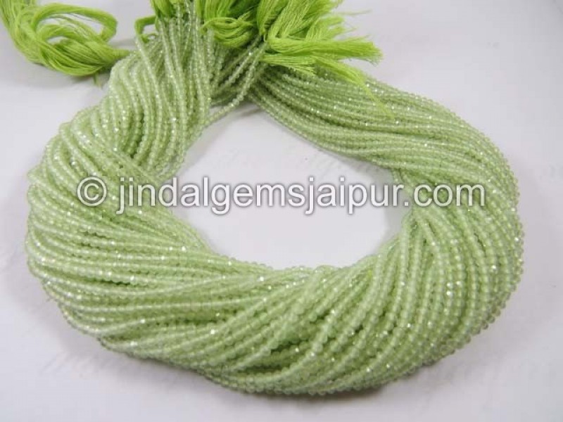 Prehnite Micro Cut Roundelle Shape Beads