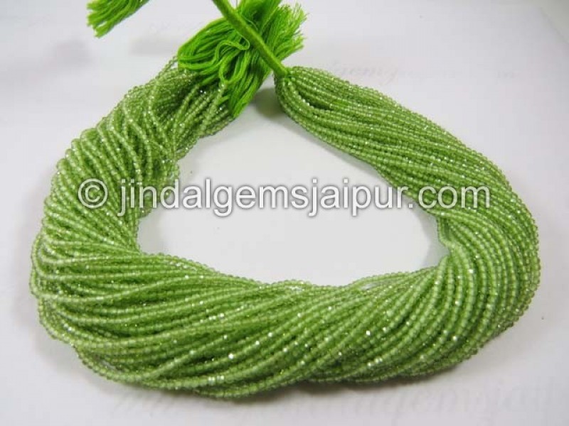 Peridot Micro Cut Roundelle Shape Beads