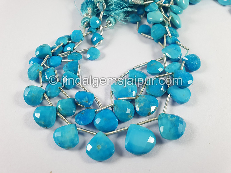 Turquoise Faceted Heart Shape Beads