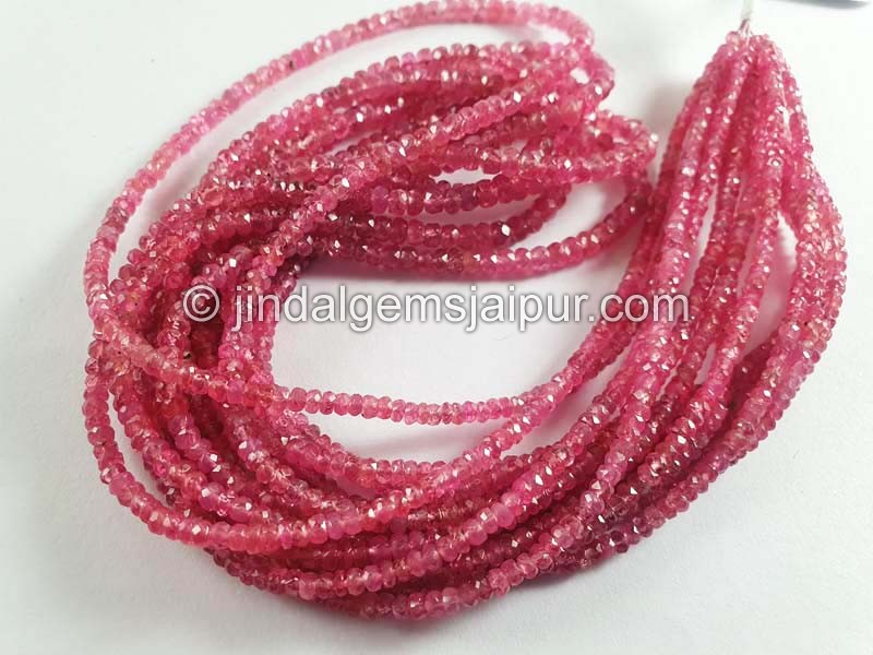 Pink Spinel Faceted Roundelle Beads