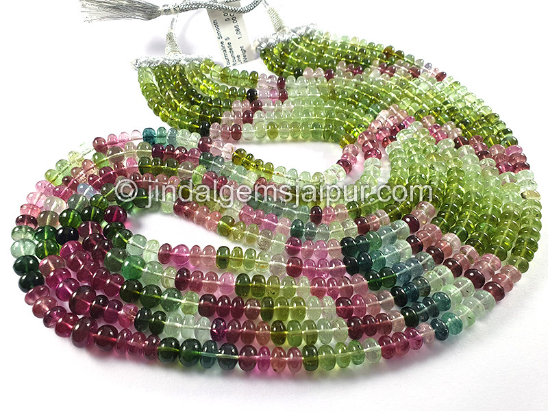 Tourmaline Smooth Roundelle Shape Beads