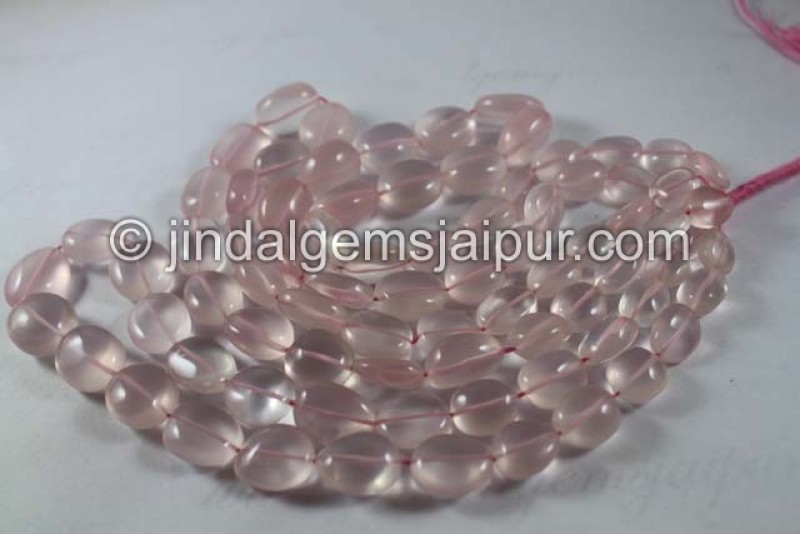 Rose Quartz Far Smooth Oval Nuggets Shape Beads