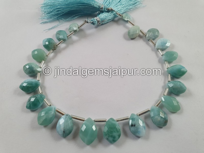 Larimar Faceted Dolphin Pear Beads