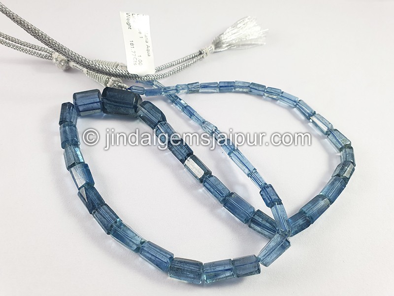 Santa Maria Aquamarine Cut Pipe Shape Beads