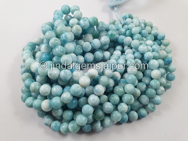 Larimar Smooth Round Balls Beads