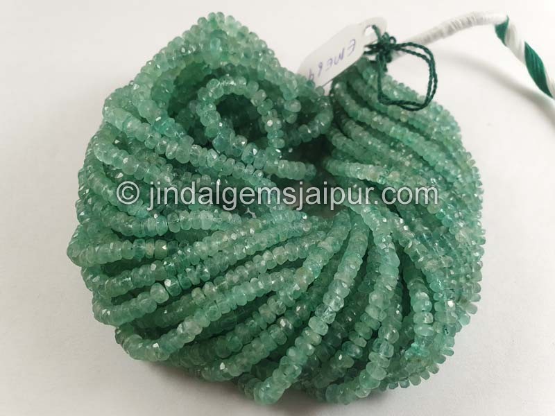 Emerald Faceted Roundelle Beads