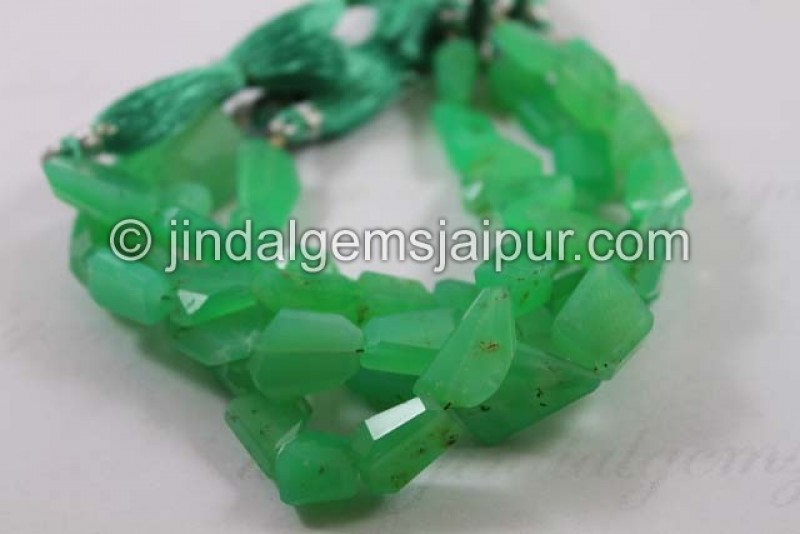 Chrysoprase Far Faceted Nuggets Shape Beads