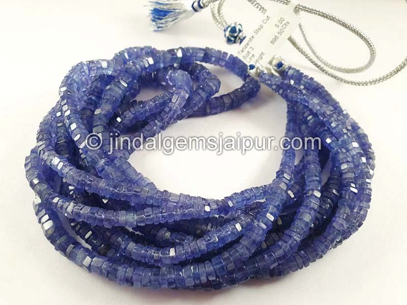 Tanzanite Step Cut Bolt Shape Beads