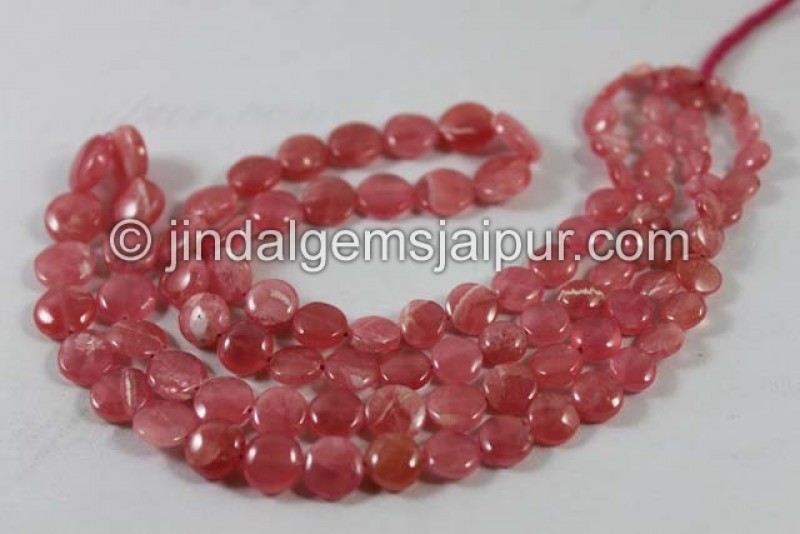 Rhodochrosite Far Smooth Coin Shape Beads