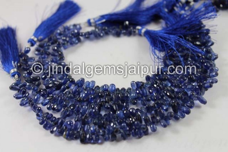 Deep Kyanite Faceted Drops Beads